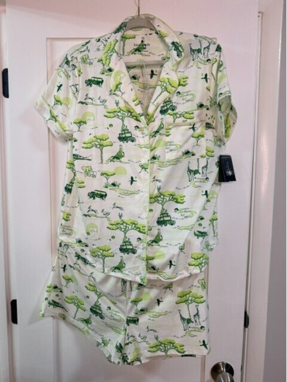 Kate Spade NY Safari Animal Print Matching Set Shirt & Shorts NWT Women's Size M